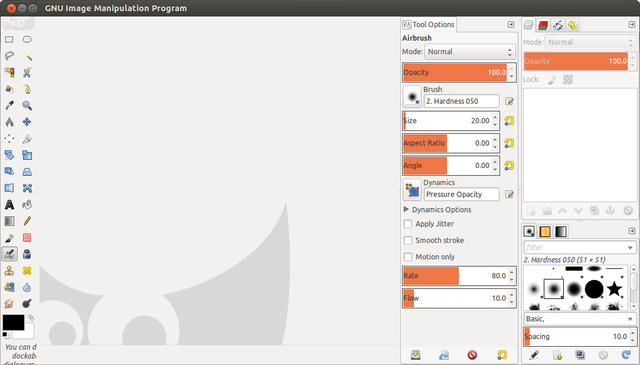 Ubuntu上で動作しているGIMPのスクリーンショット画像